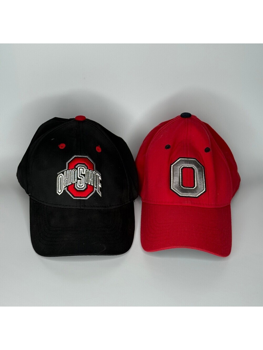 Lot of 2 Captivating Headgear Mens Ohio State Buckeyes Adjustable Cap Snap Back